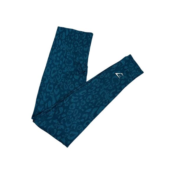 Gymshark Adapt Animal Print Blue Seamless Athletic Leggings Size XS - Picture 3 of 3